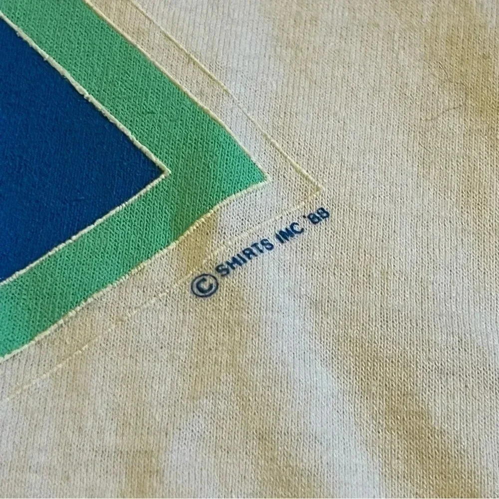 Vintage 1988 Santa Barbara Beach Short Sleeve Top nautilus dolphin print small - Picture 3 of 7